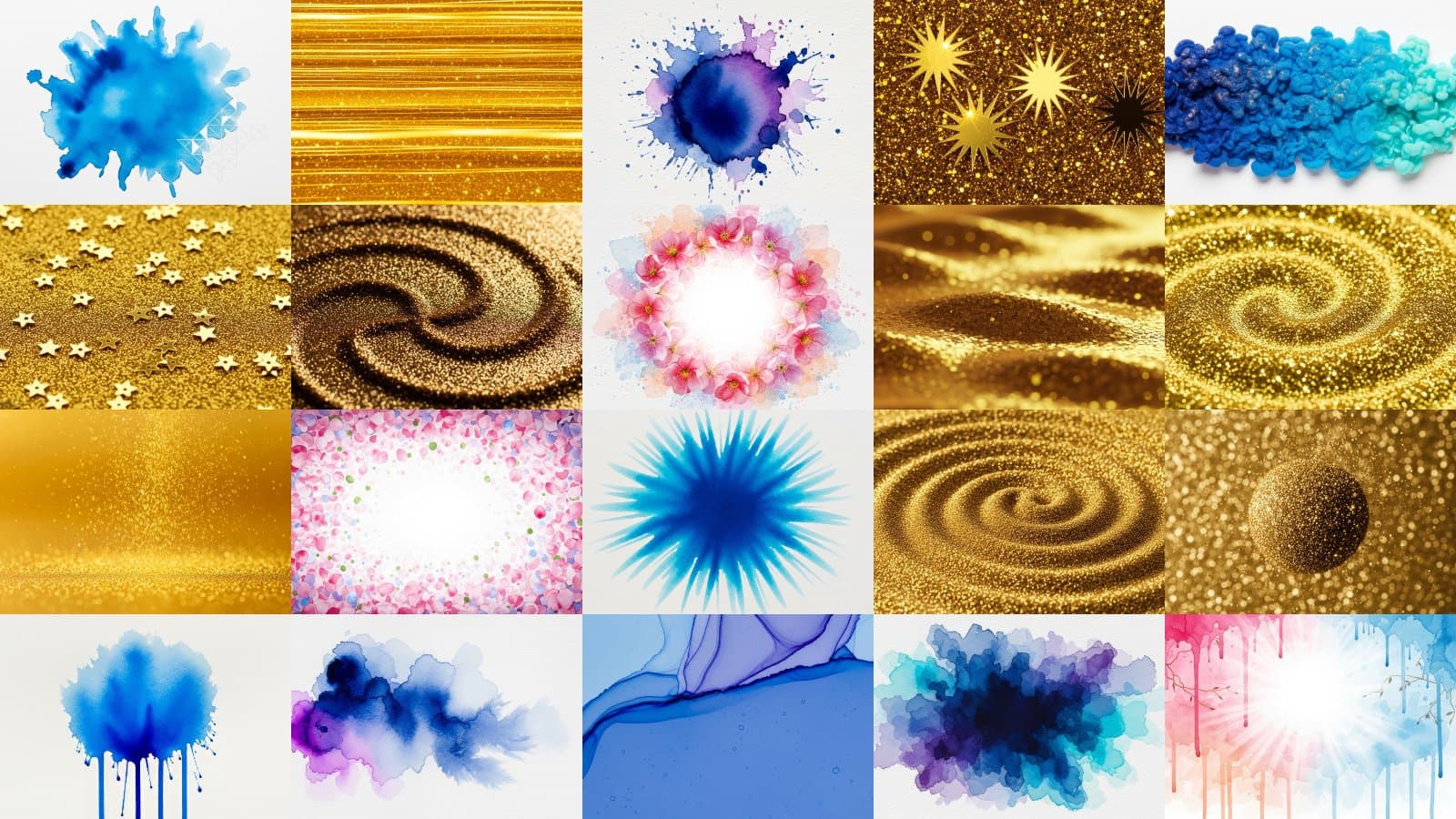 Abstract Hues and Golden Shine
