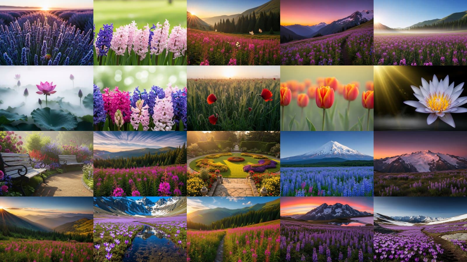 Ethereal Mountain Bloomscapes
