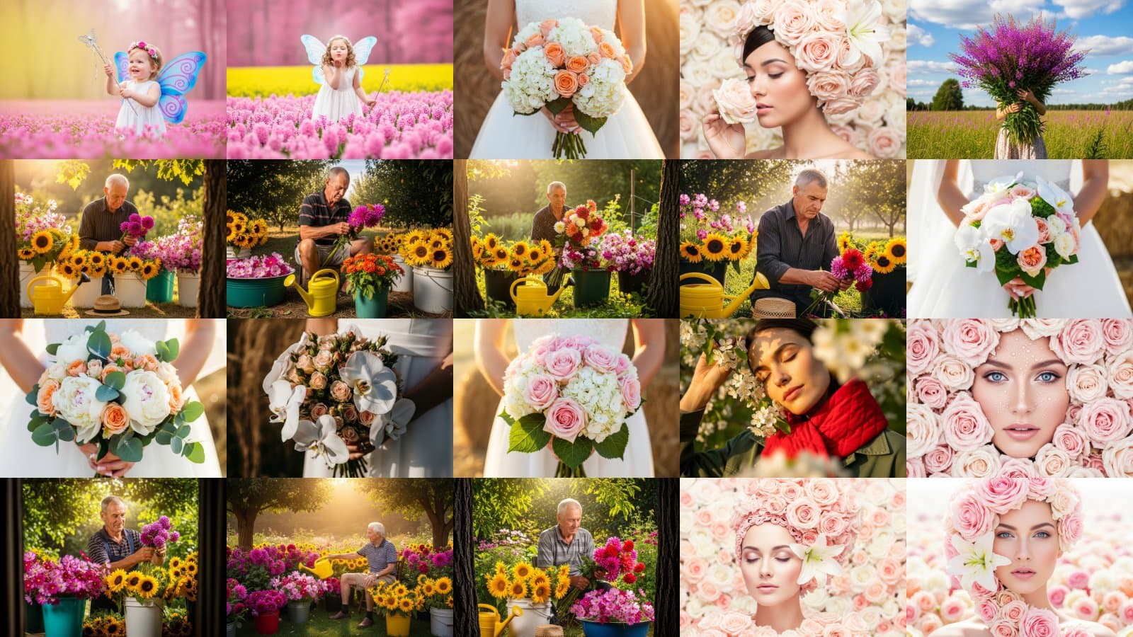 People Amidst Floral Beauty