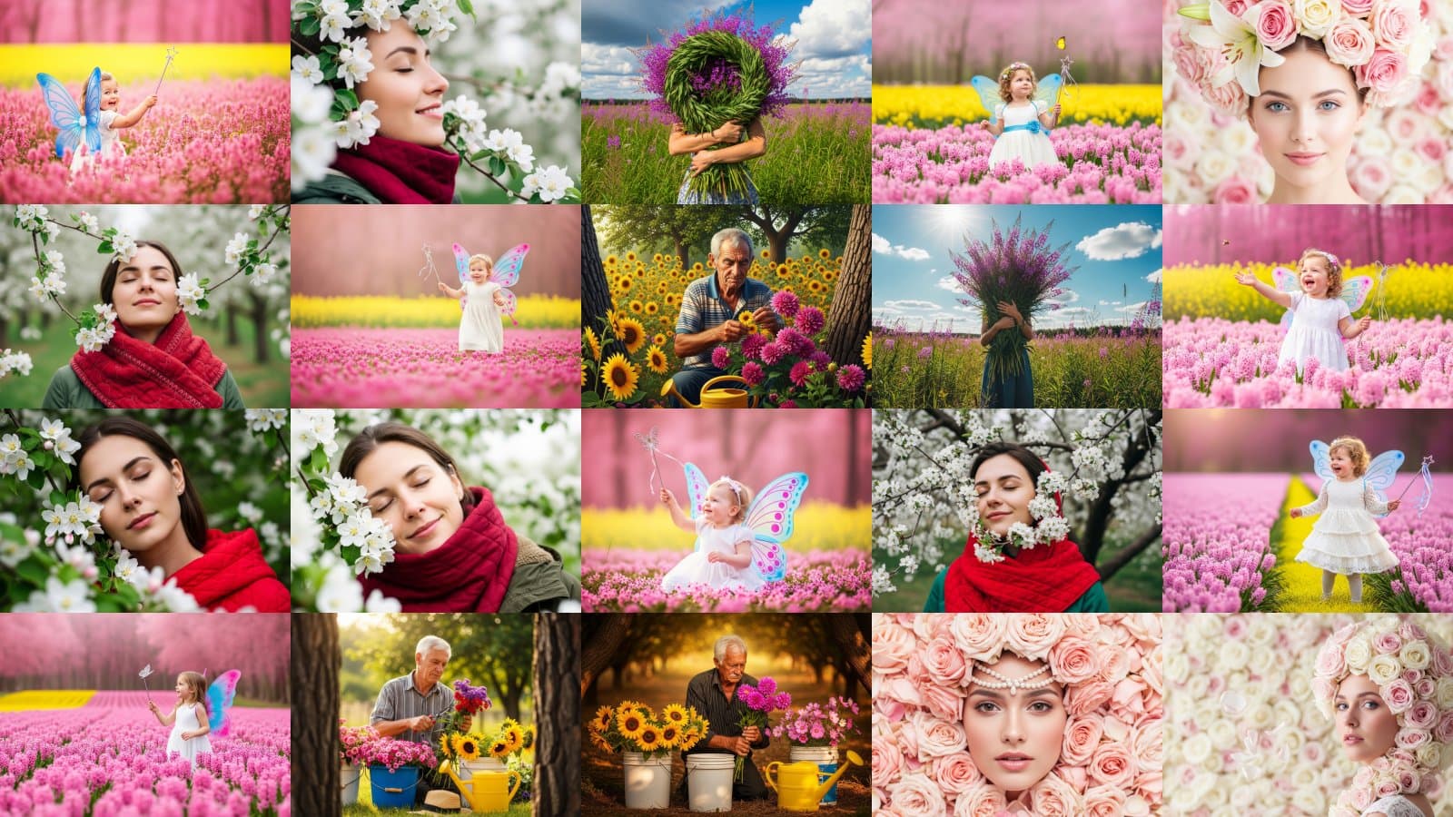 People Amidst Nature's Bloom
