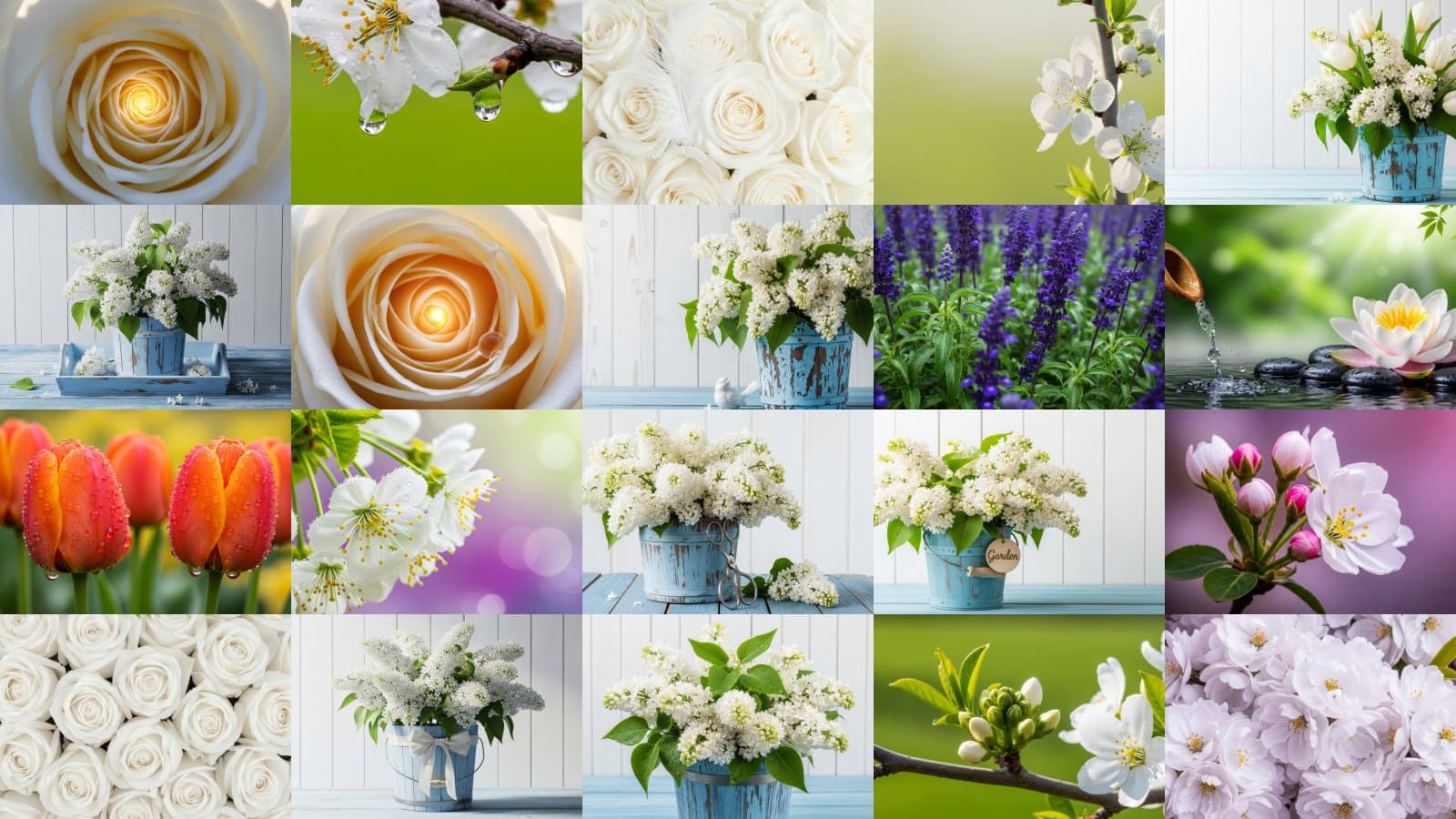 Pristine Petals: Dewy Blooms