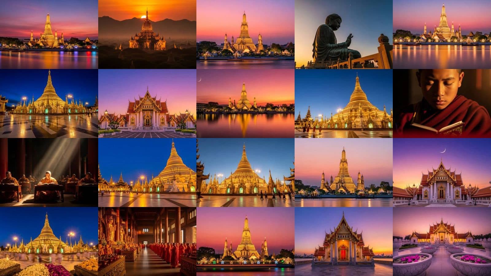 Sacred Temples at Golden Hour