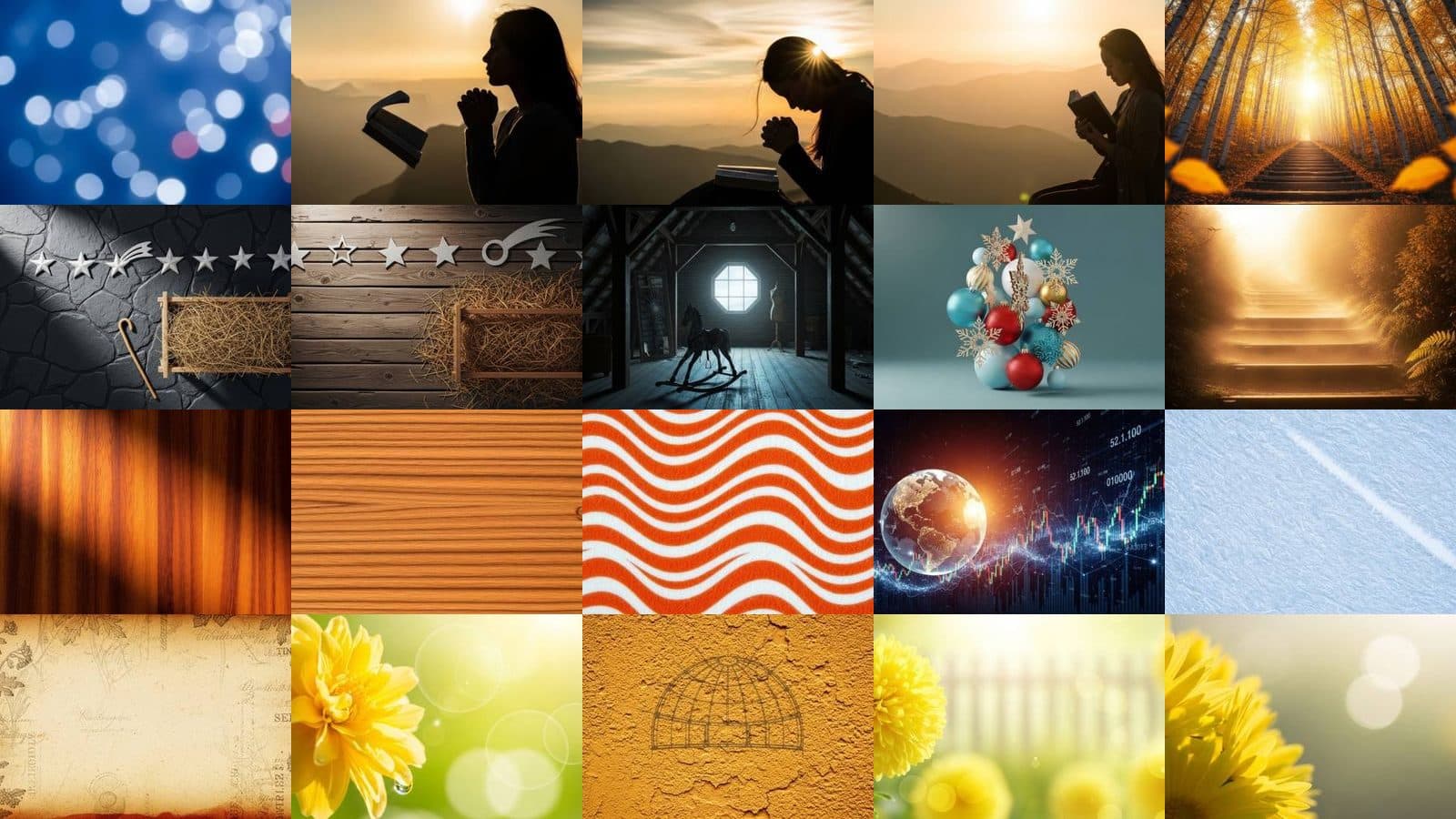 Wintery Backgrounds Collection
