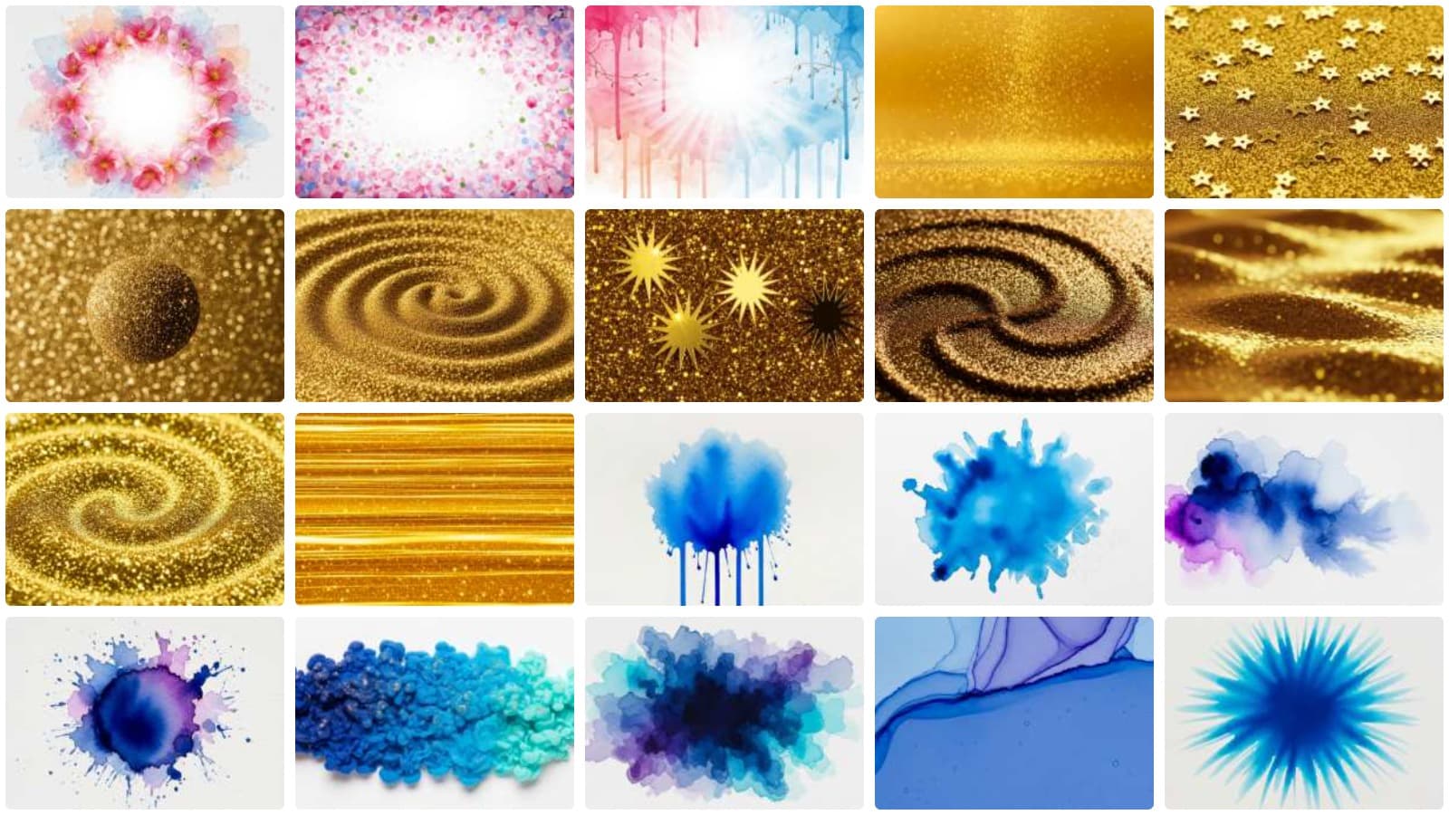 Abstract Hues and Golden Shine