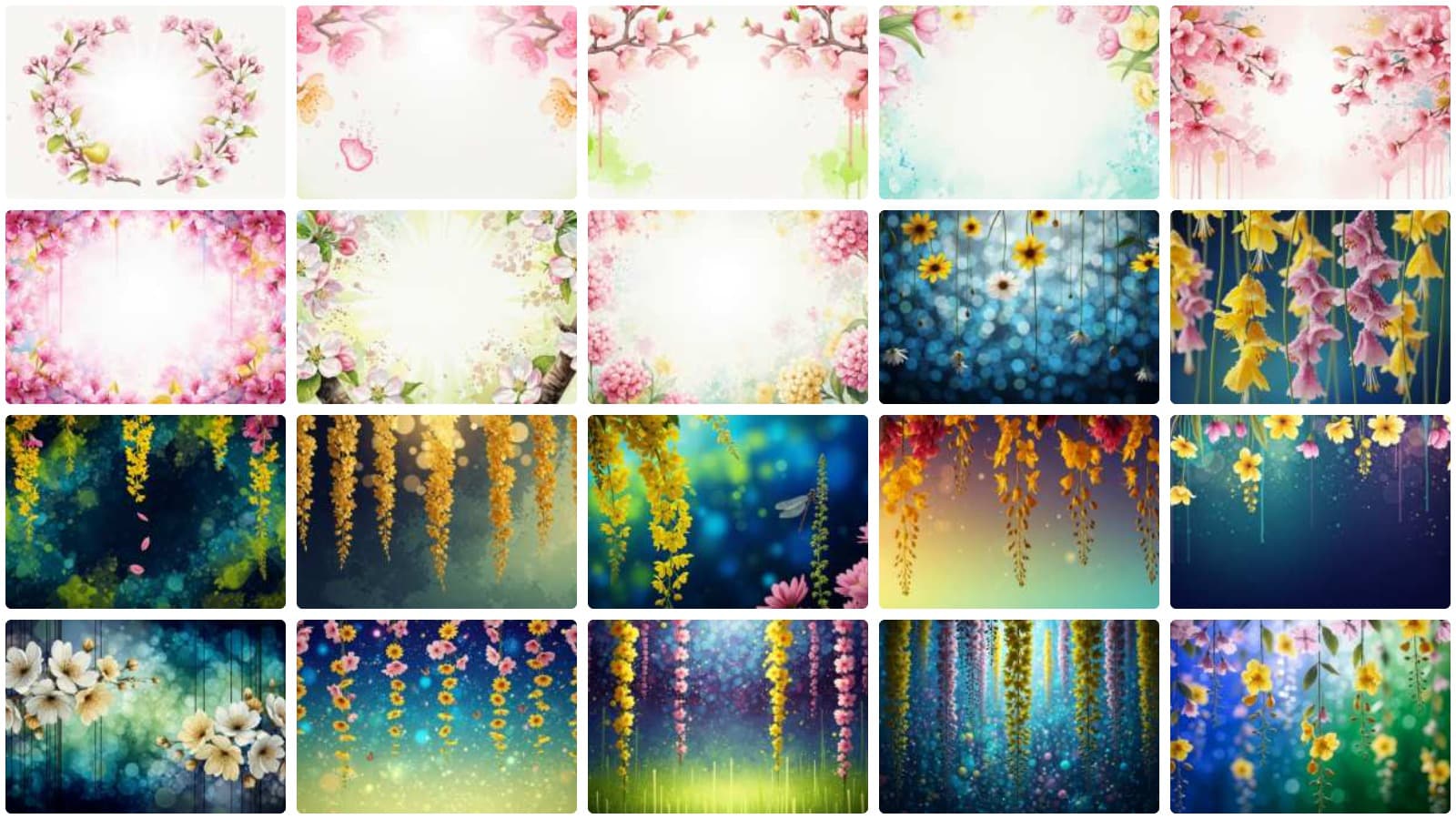 Abstract Watercolor Floral Dreams